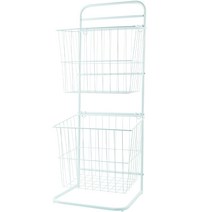 라이크하우스 철제 2단 빨래바구니, 화이트