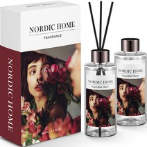 노르딕홈 디퓨저 200ml x 2개 + 리드스틱 4p x 2개 세트, 틴티드 블랙체리