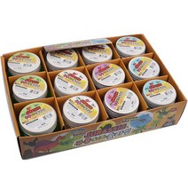 공룡 치즈 슬라임 4종 x 3p 세트, 1세트, 투명, 녹색, 하늘색, 청색