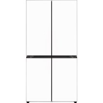 [색상선택형] LG전자 오브제 베이직 양문형 글라스 냉장고 870L 방문설치, 크림 화이트, H874GWW012