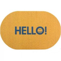 마이데일리 HELLO 심플 타원형 레터링 발매트, 옐로우