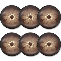 고급 큐빅 가디건 코트 단추 18mm, 6개, 꽃1(브라운)