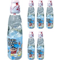 하타코센 크레용 신짱 라무네 탄산음료 소다맛, 200ml, 6개