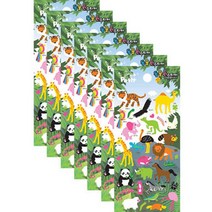 쁘띠팬시 폭신스티커 야생동물 DA5113B, 7개, 혼합색상