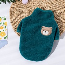 가본다 강아지 곰돌이 뽀글이 옷, 블루