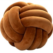 에베로 세줄 매듭 볼 벨벳 자이언트 얀 쿠션, 13 카라멜