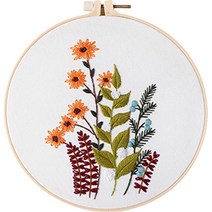 위즈앤위즈 누구나 DIY 프랑스자수 패키지 20cm, 길가의 핀꽃 02, 1세트
