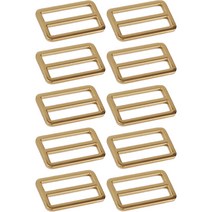 납작 끈조절 버클 38mm, 골드, 10개