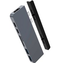 하이퍼 드라이버 듀오 허브 USB C 도킹 스테이션 7 IN 2 HD28C-GY, 그레이