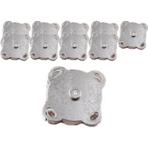 사방 자석 단추 14.3mm 10p, 10개, 실버