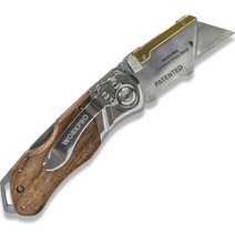 워크프로 로즈우드 핸들 폴딩 유틸리티 커터칼, 1개