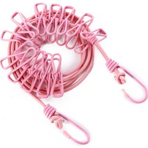 다미샵 캠핑 빨래 집게 걸이 일체형, 핑크, 1개
