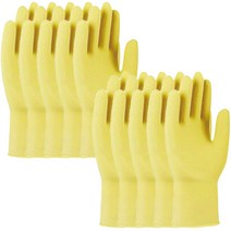 일품 고무 미니고무장갑, 10개, 옐로우, 중(M)