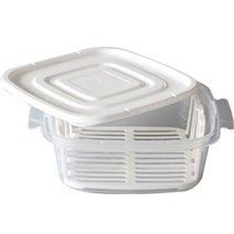 쌍떼 두부보관 밀폐용기 1250ml, 1개, 투명 용기 + 밀착 뚜껑 + 채반