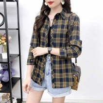 여성용 블랙101 덴피스 체크무늬 셔츠 CH-2214391
