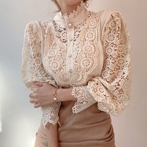 비비에모 고엘 플라워 펀칭 레이스 정장 블라우스 02727