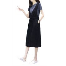 블랙101 여성용 미파니츠 반팔 미디움 원피스 CH-2316776