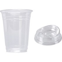 스완 일회용 아이스컵 9.2cm 350ml + 롱 리드 뚜껑 세트, 100세트