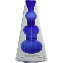 그린 피디 수경 식물 재배 이중 유리 화병 라이트블루, 1개