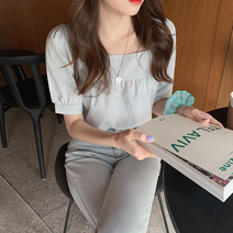 여성용 두봄 잔무늬체크 반팔 셔츠