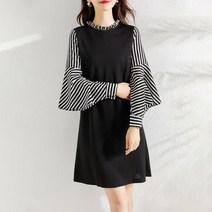 페이퍼먼츠 날개 스트라이프 데일리 편한 원피스 04080