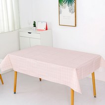 모던리빙 깔끔한 체크무늬 식탁보, 핑크, 137 x 137 cm