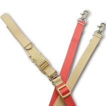 힛찌 꼬이지 않는 강아지 일체형 트윈줄, 베이지 + 핑크