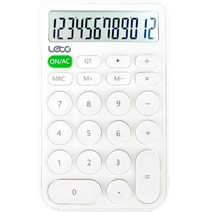 레토 예쁜 컬러 사무용 일반 계산기 LOS-C01, 화이트, 1개