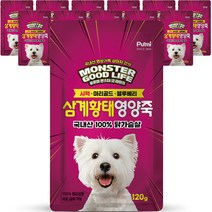 푸르미 강아지 몬스터 굿 라이프 영양죽, 삼계황태, 120g, 12개