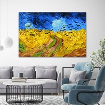 백앤아트 빈센트 반고흐 작품 그림 명화 캔버스 액자 10 까마귀가 나는 밀밭