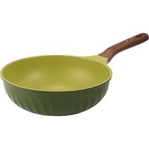 포시즌 올리브그린 우드 인덕션 궁중팬, 지름 32cm x 높이 10.5cm, 1개
