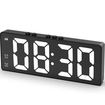 네이처데코 다용도 심플 LED 탁상시계, 슬림블랙