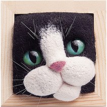 올라운더 고양이 머리 액자 펠트 패키지, 1개, D