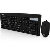 QSENN KM3500 Plus 유선 키보드 마우스 세트, 일반형, 블랙