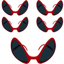 리빙다 파티 외계인 안경, 레드, 5개