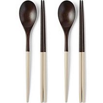 글라스락 셰프토프 옻칠 컬러 블랙 수저 2조 세트, 오이스터 그레이, 숟가락 2p + 젓가락 2쌍, 1세트