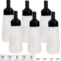 리빙패밀리 원터치 소스통 블랙 6p + 2종 라벨지 세트 왕대, 700ml, 1세트