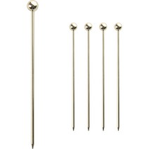 미세스홈 고급 칵테일 가니쉬픽 디저트 과일꽂이 골드볼, 골드, 5개