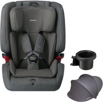 다이치 ISOFIX 브이가드 토들러 리우 카시트 + 선바이저 + 컵 홀더 세트, 차콜