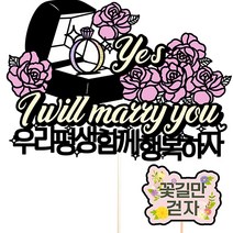 비비드레인 답프로포즈 케이크토퍼 81 답프로포즈 + 픽 세트, 혼합색상, 1세트