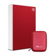 [3.5인치플로피디스크] 씨게이트 ONE TOUCH HDD 외장하드 + 파우치, 5TB, Red
