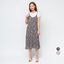 캐럿 여성용 주름 스트랩 원피스