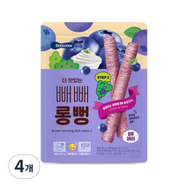 베베쿡 더 맛있는 빼빼롱뻥 과자, 4개, 블루베리