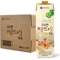 연세우유 고소한 아몬드 앤 잣 두유, 1000ml, 12개