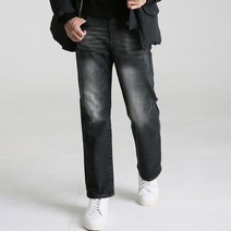업클라스 남성용 겨울용 히든밴딩 기모 본딩 와이드 청바지 c201