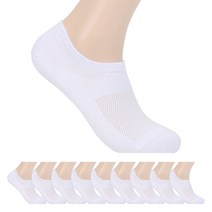 삭스팝 남성용 인체공학 무지 발등 메쉬 발목 양말 10켤레