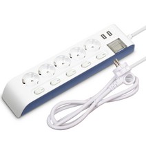 하이탭 디자인 USB 2포트 개별 스위치 멀티탭 5구 16A HIPUMP-5, 1.5m, 1개
