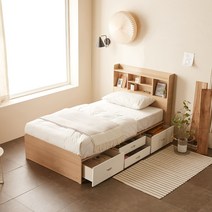 리샘 코코 킹서랍형 빅수납 침대 + 라텍폼스 40T 매트 세트 방문설치, 오크 + 화이트