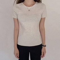 큐니걸스 여성용 모달38 쫀쫀랍빠 슬림핏 반팔티