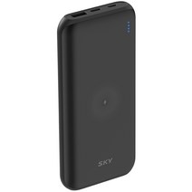 스카이 필 X1 고속충전 PD 무선보조배터리 10000mAh 멀티단자 + 흡착판 2p, SKY-X1WP, 블랙